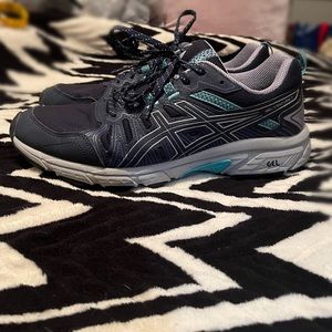 ASICS GEL VENTURE 7 NAVY SHOES. Size 9.